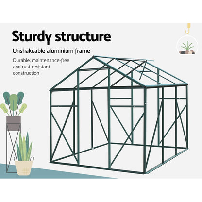 Green Fingers greenhouse integrated gutter system for drainage