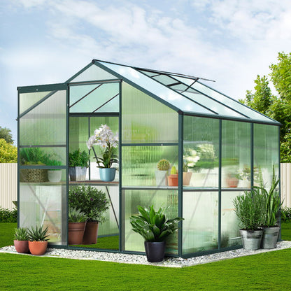 Green Fingers aluminium polycarbonate greenhouse, 3.61 square metre footprint