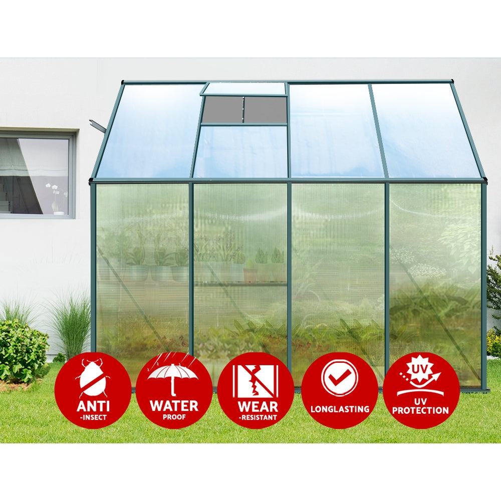 Green Fingers lean-to greenhouse adjustable roof vents, 60 x 66cm
