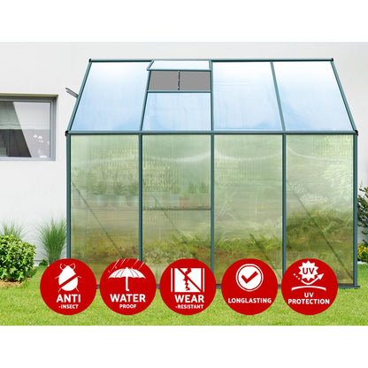 Green Fingers lean-to greenhouse adjustable roof vents, 60 x 66cm