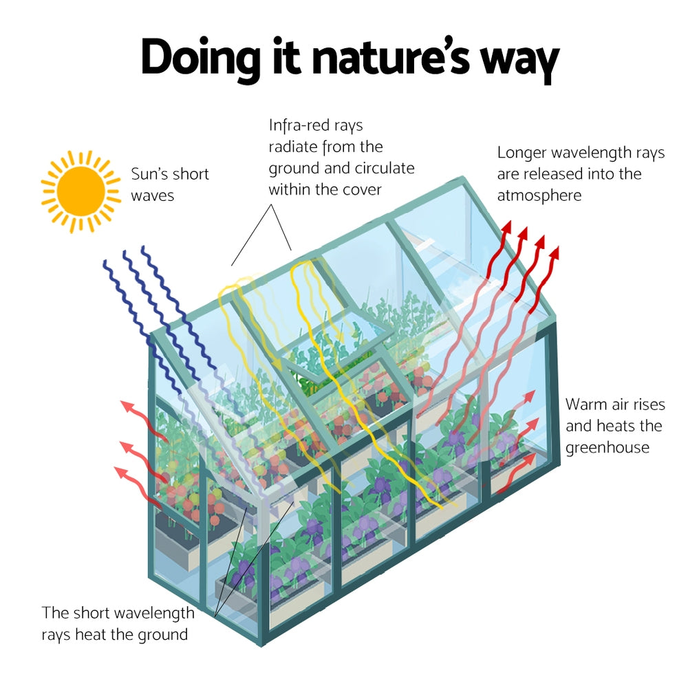Green Fingers lean-to greenhouse lockable door, 61.5 x 166cm