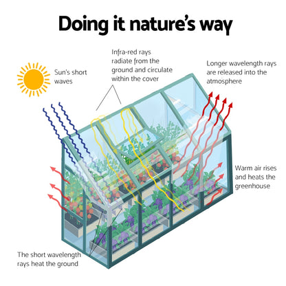 Green Fingers lean-to greenhouse lockable door, 61.5 x 166cm