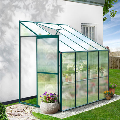 Green Fingers lean-to polycarbonate greenhouse for narrow spaces