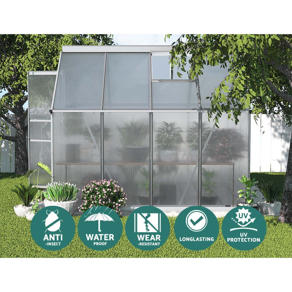 Green Fingers greenhouse hinged door with locking mechanism