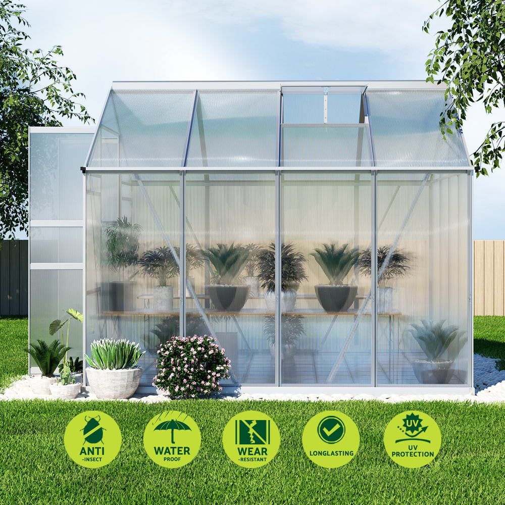 Green Fingers greenhouse rust-resistant aluminium frame and base