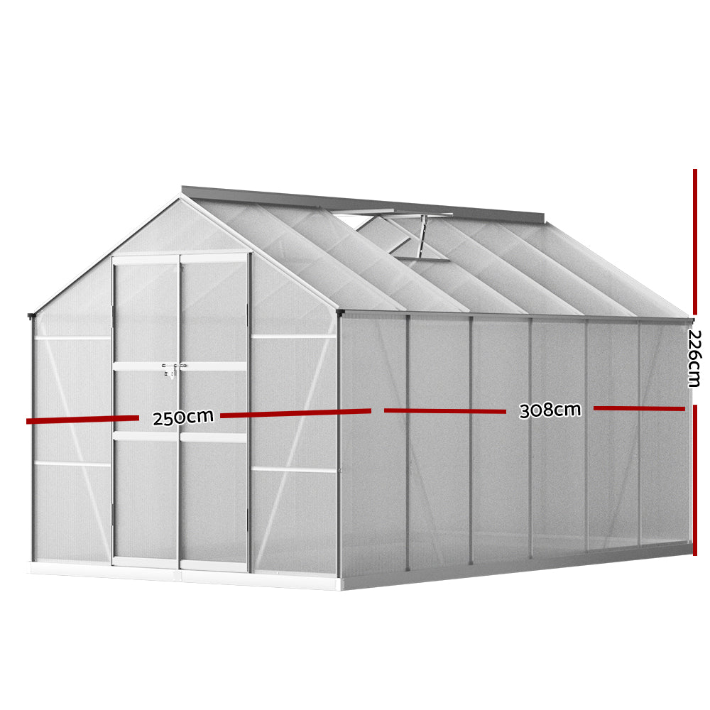 Green Fingers greenhouse lockable double doors, 110 x 180cm