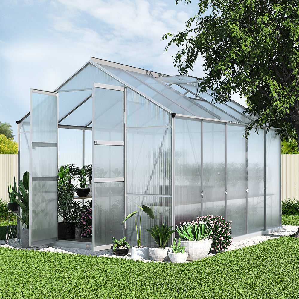 Green Fingers double door greenhouse, 7.39 square metre footprint