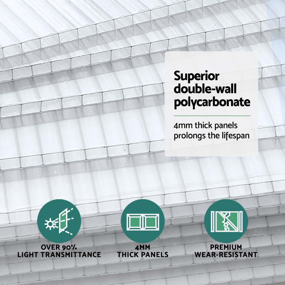 Green Fingers greenhouse triangular aluminium framework, 183cm wall height