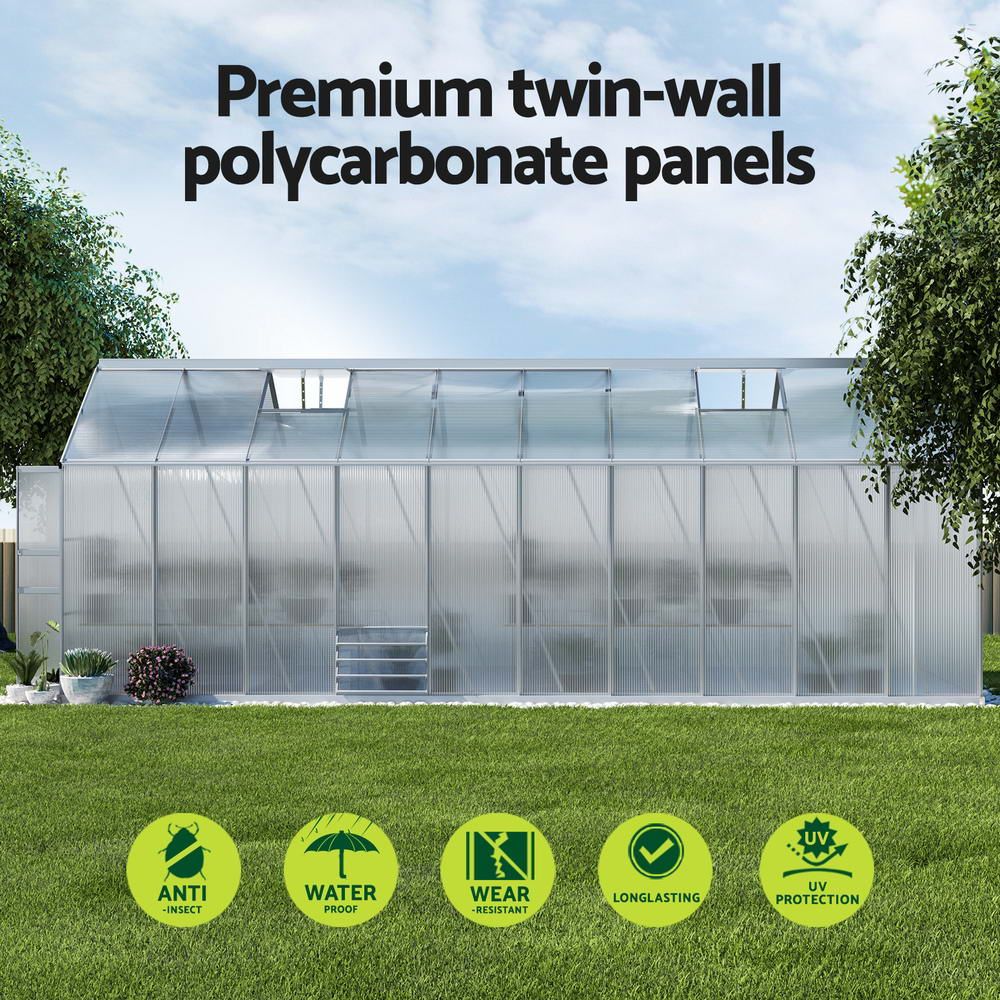 Green Fingers greenhouse two adjustable roof vents, 60 x 52cm