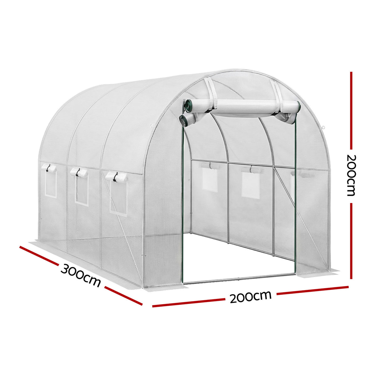 Green Fingers tunnel greenhouse roll-up zipper door