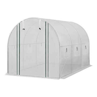 Green Fingers tunnel greenhouse six mesh windows for airflow