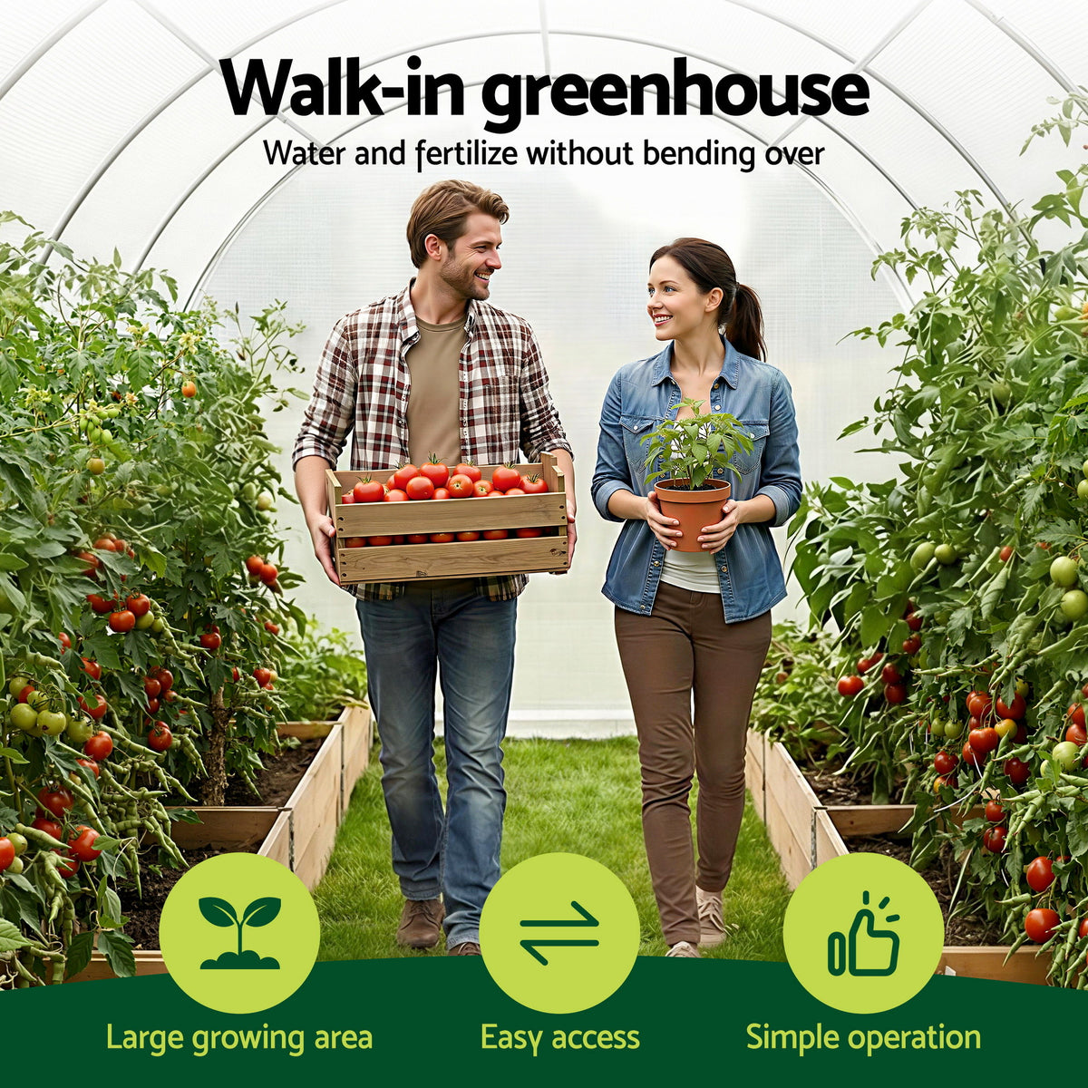 Green Fingers tunnel greenhouse 140gsm PE mesh fabric cover