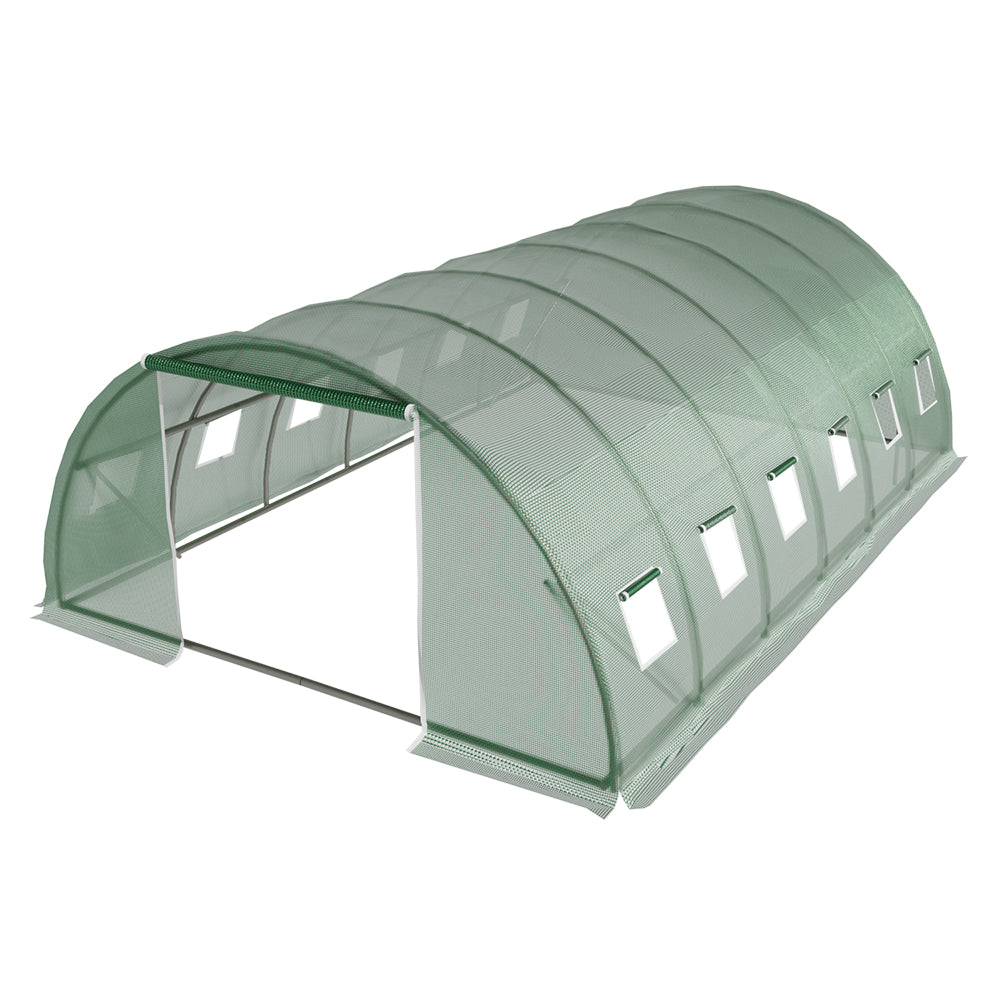 Green Fingers tunnel greenhouse front roll-up door