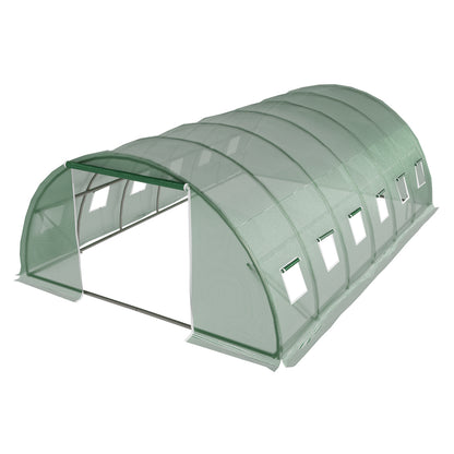 Green Fingers tunnel greenhouse front roll-up door