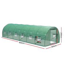 Green Fingers tunnel greenhouse powder-coated steel frame in green and silver