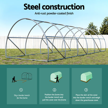 Green Fingers tunnel greenhouse 140gsm UV-resistant PE mesh cover
