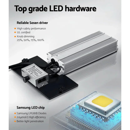 Green Fingers Max 3200W Grow Light LED Full Spectrum Indoor Plant All Stage Growth - Stacks Warehouse