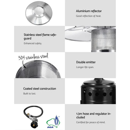 Devanti Outdoor Gas Patio Heater - Stacks Warehouse