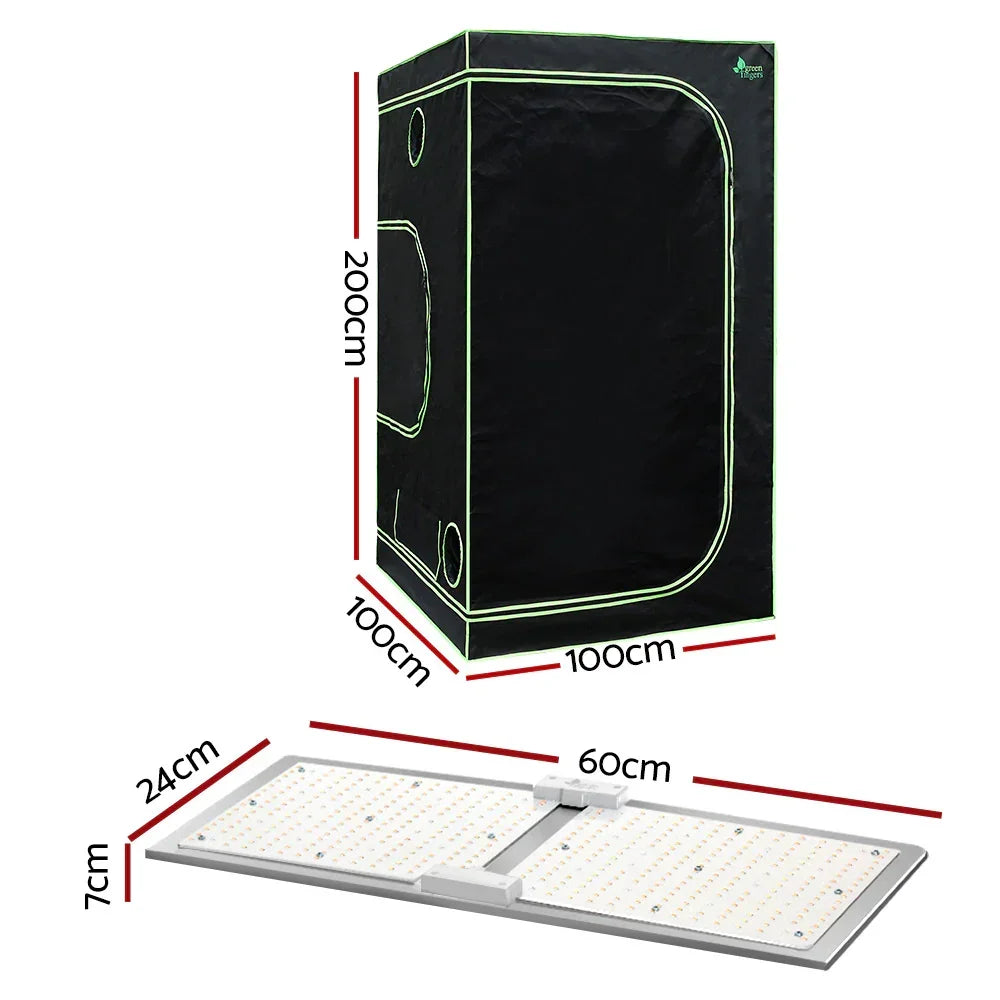 Green Fingers Grow Tent Light Kit 100x100x200CM 2200W LED Full Spectrum - Stacks Warehouse