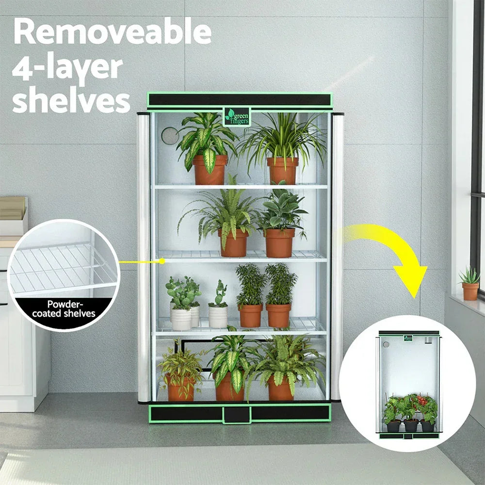 Green Fingers Grow Tent 100x60x180cm 4 Tiers Kits Hydroponics Indoor Grow System - Stacks Warehouse