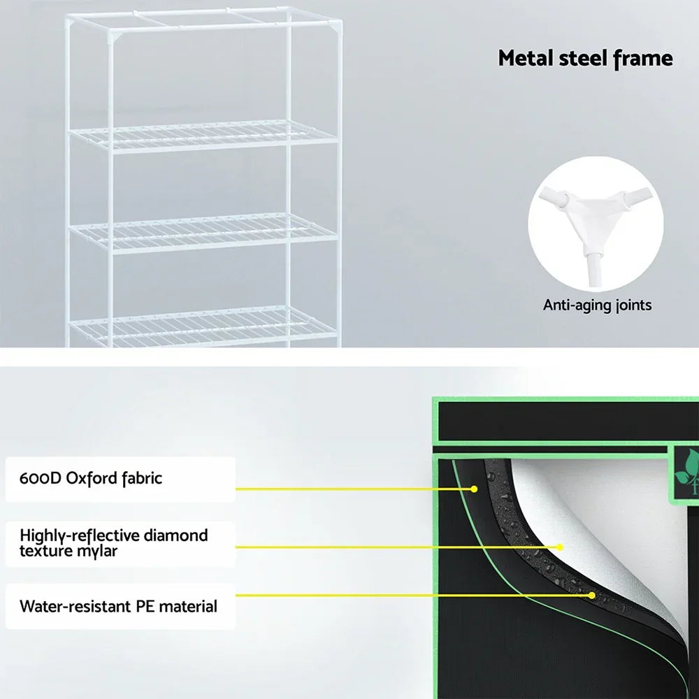 Green Fingers Grow Tent 100x60x180cm 4 Tiers Kits Hydroponics Indoor Grow System - Stacks Warehouse