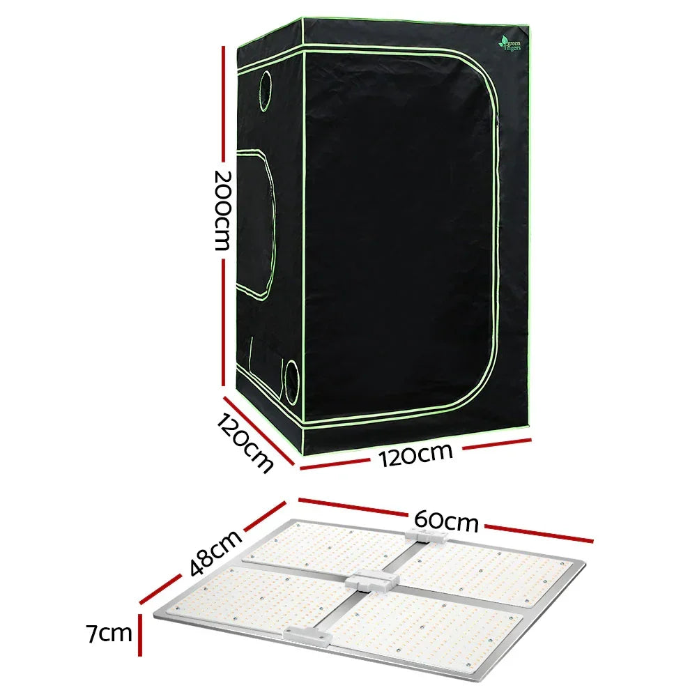 Green Fingers Grow Tent Light Kit 120x120x200CM 4500W LED Full Spectrum - Stacks Warehouse