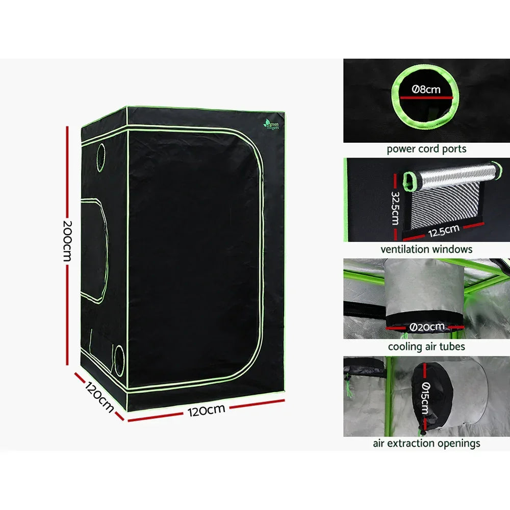 Green Fingers Grow Tent Light Kit 120x120x200CM 4500W LED Full Spectrum - Stacks Warehouse
