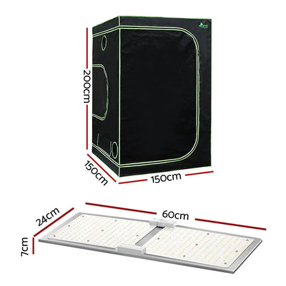 Green Fingers Grow Tent Light Kit 150x150x200CM 2200W LED Full Spectrum - Stacks Warehouse