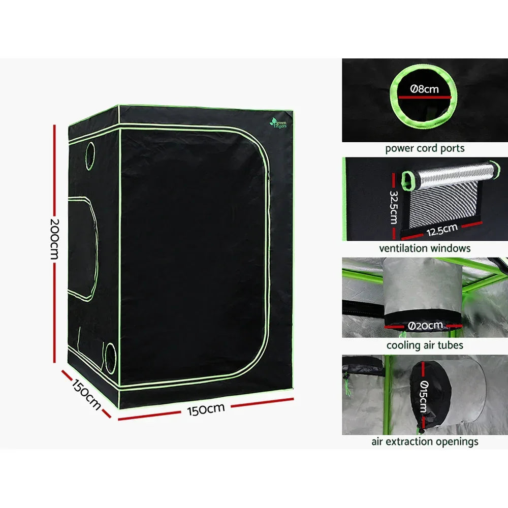 Green Fingers Grow Tent Light Kit 150x150x200CM 2200W LED Full Spectrum - Stacks Warehouse