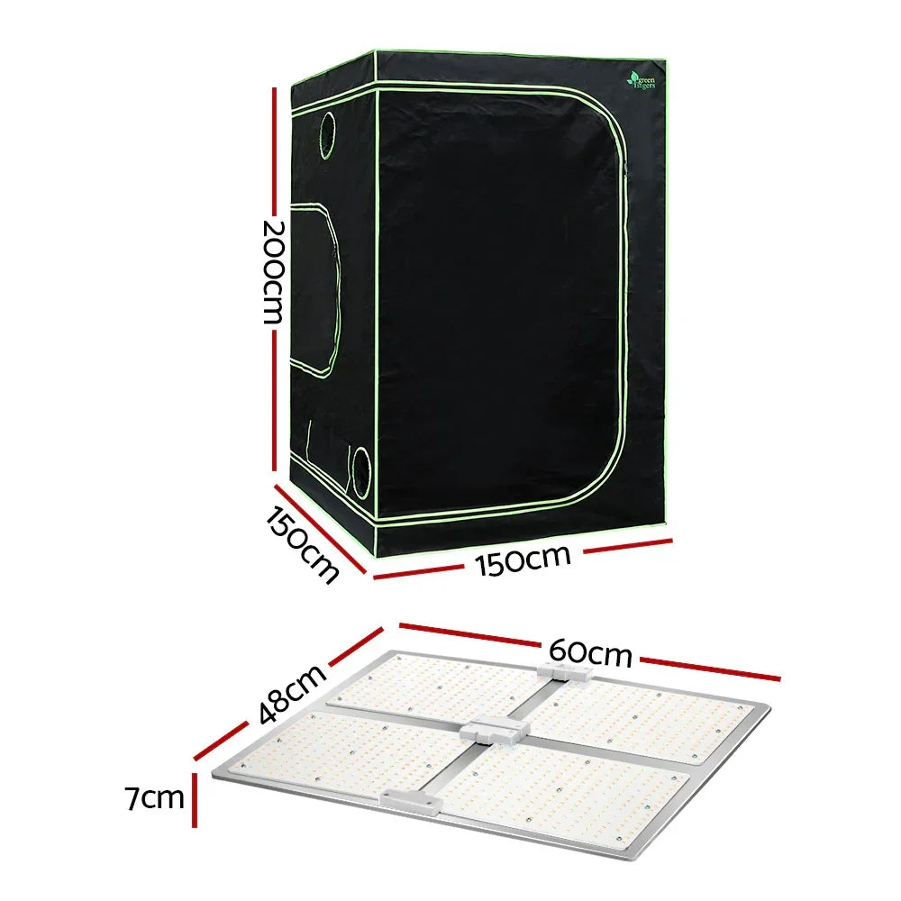 Green Fingers Grow Tent Light Kit 150x150x200CM 4500W LED Full Spectrum - Stacks Warehouse