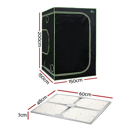 Green Fingers Grow Tent Light Kit 150x150x200CM 4500W LED Full Spectrum - Stacks Warehouse