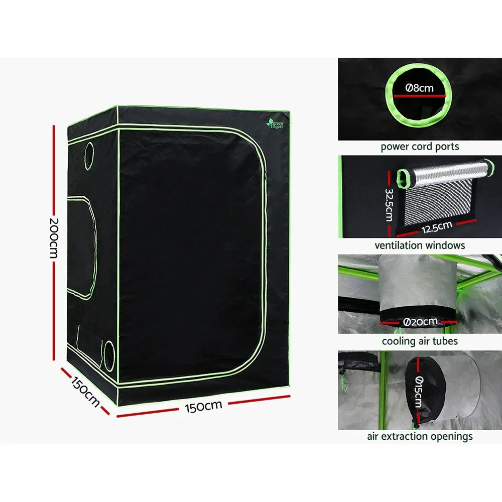 Green Fingers Grow Tent Light Kit 150x150x200CM 4500W LED Full Spectrum - Stacks Warehouse