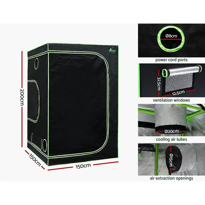 Green Fingers Grow Tent Light Kit 150x150x200CM 4500W LED Full Spectrum - Stacks Warehouse