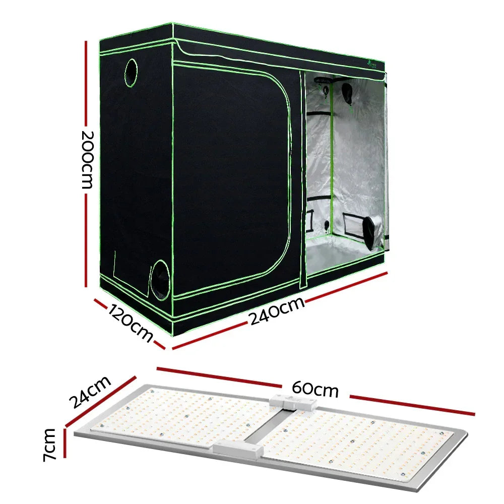 Green Fingers Grow Tent Light Kit 240x120x200CM 2200W LED Full Spectrum - Stacks Warehouse