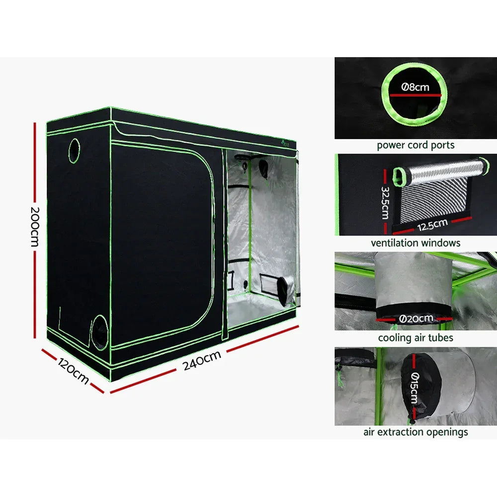 Green Fingers Grow Tent Light Kit 240x120x200CM 2200W LED Full Spectrum - Stacks Warehouse