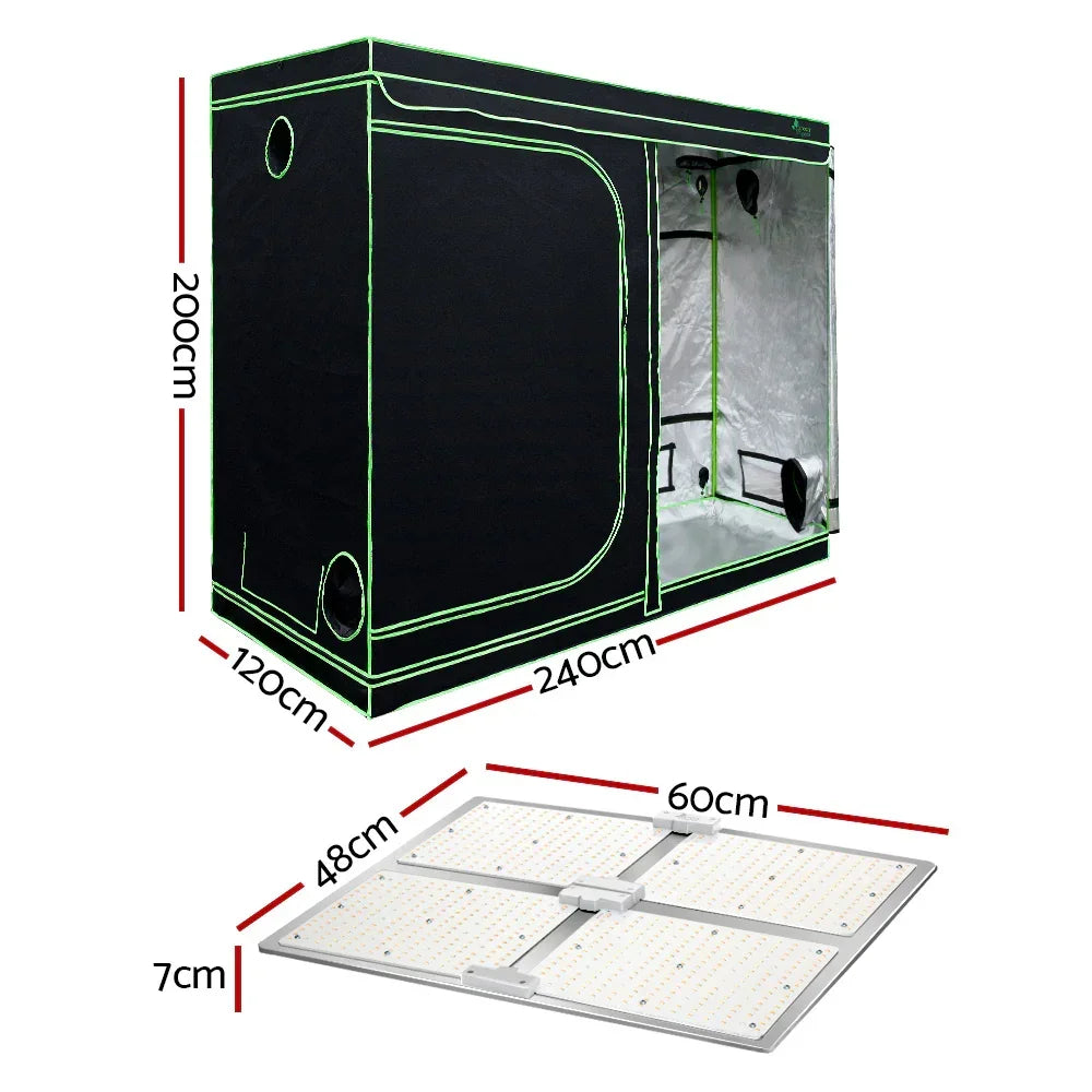 Green Fingers Grow Tent Light Kit 240x120x200CM 4500W LED Full Spectrum - Stacks Warehouse
