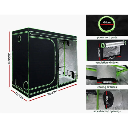 Green Fingers Grow Tent Light Kit 240x120x200CM 4500W LED Full Spectrum - Stacks Warehouse