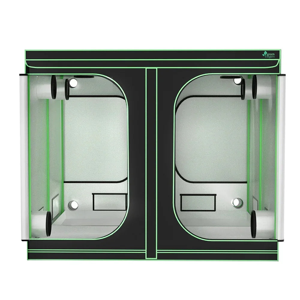 Green Fingers Grow Tent Kits 240x240x200cm Hydroponics Indoor Grow System Black - Flea Market