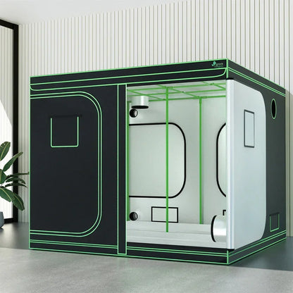 Green Fingers Grow Tent Kits 240x240x200cm Hydroponics Indoor Grow System Black - Flea Market