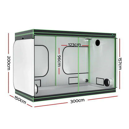 Green Fingers Grow Tent Kits 300x150x200cm Hydroponics Indoor Plant Grow System - Stacks Warehouse