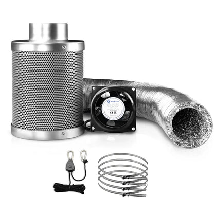Green Fingers 4"Ventilation Kit Fan Hydroponics Grow Tent Kit Carbon Filter Duct,Green Fingers 4"Ventilation Kit Fan Hydroponics Grow Tent Kit Carbon Filter Duct - Stacks Warehouse