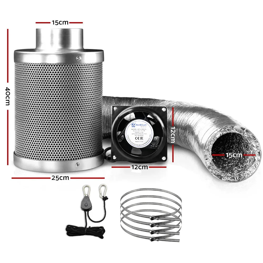 Green Fingers 6"Ventilation Kit Fan Hydroponics Grow Tent Kit Carbon Filter Duct,Green Fingers 6"Ventilation Kit Fan Hydroponics Grow Tent Kit Carbon Filter Duct - Flea Market