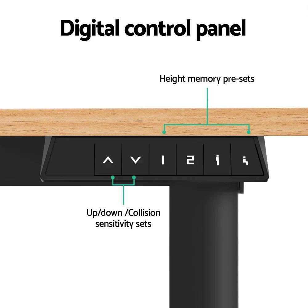 Artiss 140cm Adjustable Desk - Oak Black - Stacks Warehouse