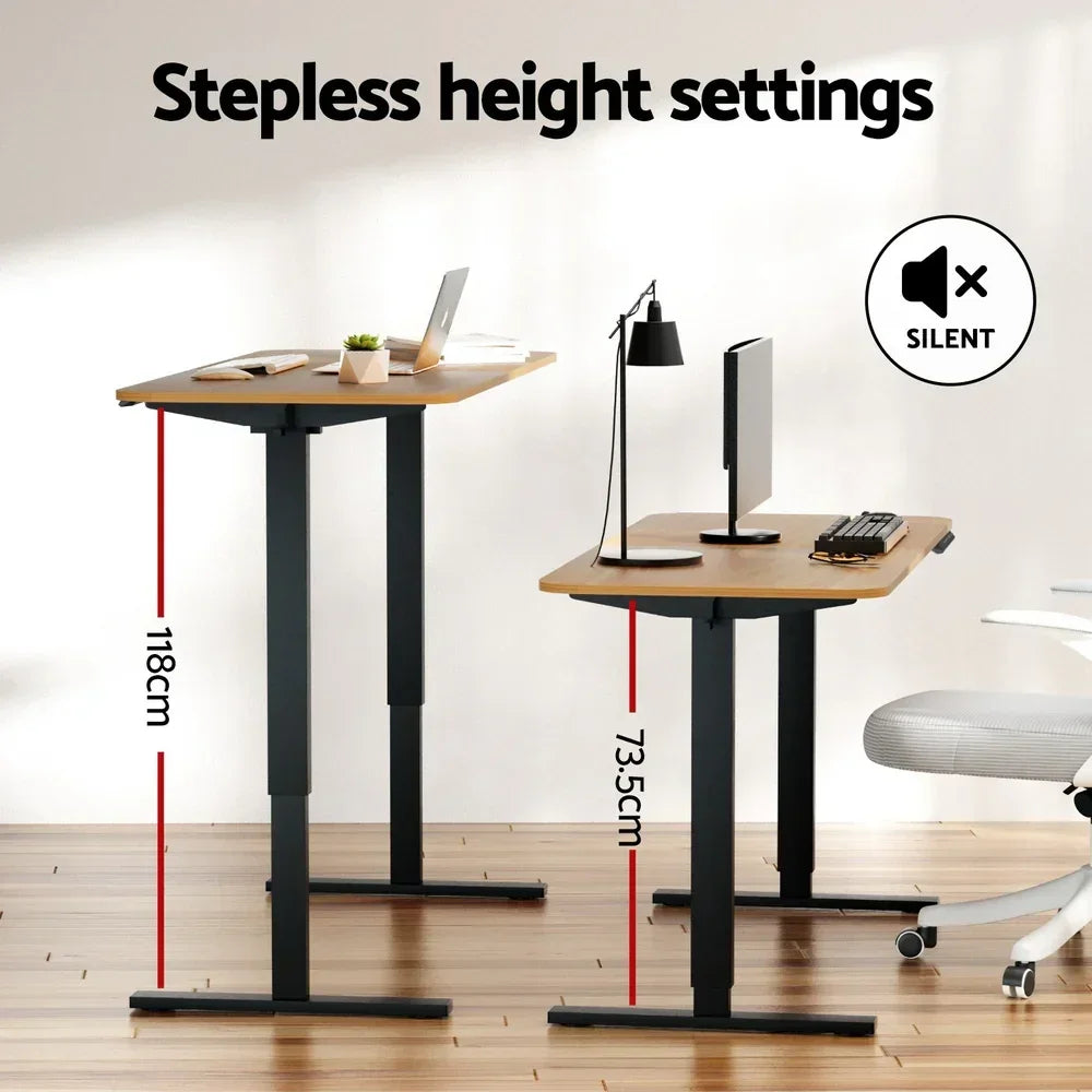 Artiss 140cm Adjustable Desk - Oak Black - Stacks Warehouse
