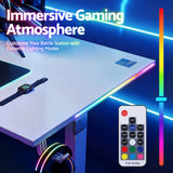 RGB gaming desk mat with remote control for customizable dynamic lighting modes