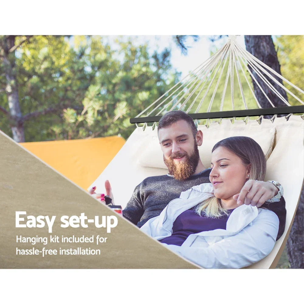 Hammock Bed Outdoor Camping Portable Hanging Chair 2 Person Piillow - Stacks Warehouse