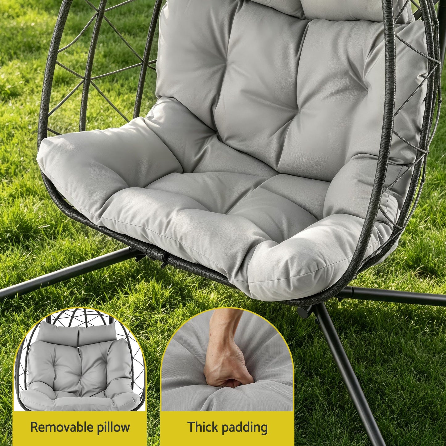 Gardeon 2 Seater Outdoor Swing Chair Dark Grey