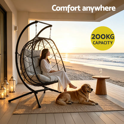 Gardeon 2 Seater Outdoor Swing Chair Dark Grey