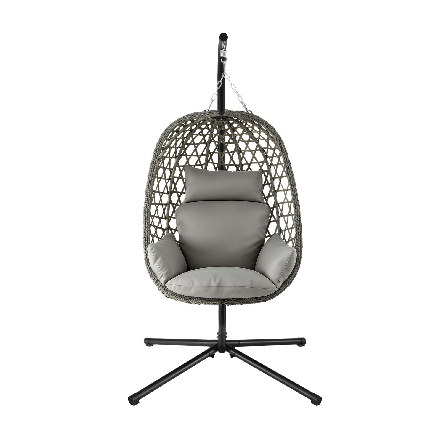 Gardeon Outdoor Swing Chair With Stand Grey