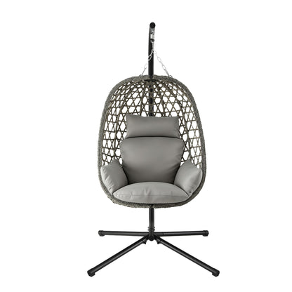 Gardeon Outdoor Swing Chair With Stand Grey